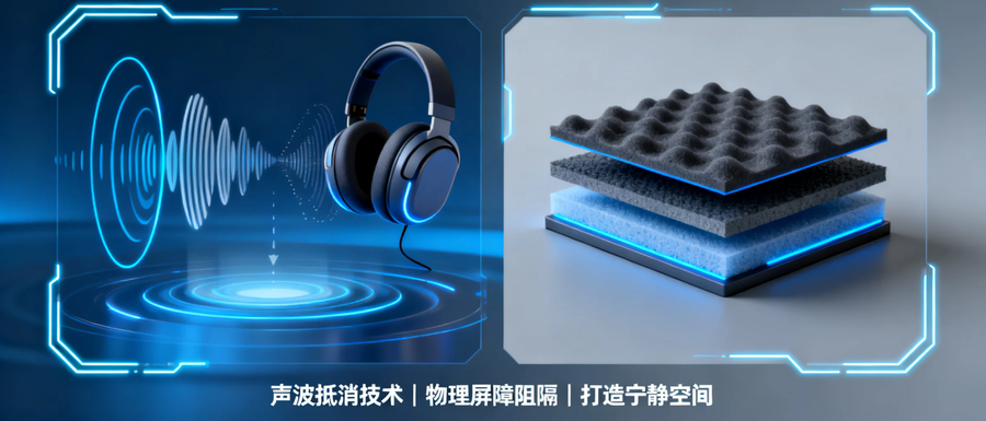 主动降噪原理，被动隔音原理，ANC降噪，物理隔音